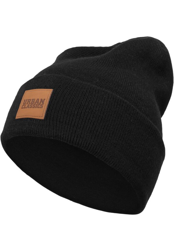 Urban Classics - Synthetic Leatherpatch Long Beanie